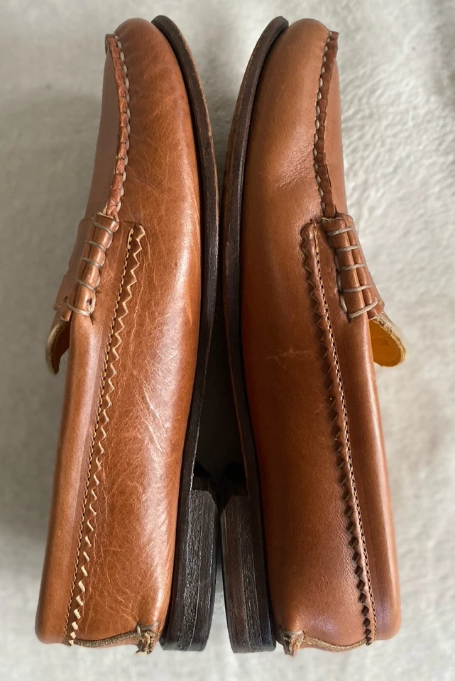 Mocassim Quoddy Feminino Tamanho 9 Couro Marrom Feito nos EUA - Imagem 4 de 4