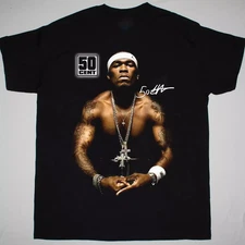 50 Cent Signature T-Shirt Short Sleeve Cotton Black Men All Size S to 5XL