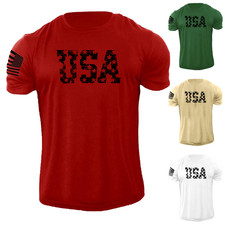New Men's USA Flag T Shirt American Patriotic 100 Cotton