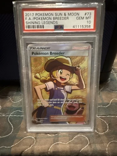 Pokemon Breeder Shining Legends 2017 Full Art Holo Card 73/73 PSA 10 Gem Mint