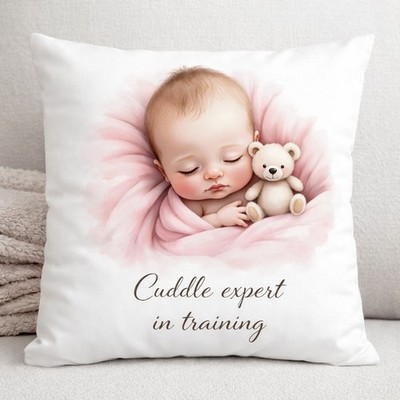 Kuschel Experte im Training Baby Kissenbezug Kinderzimmer Kissenhülle Teddybär