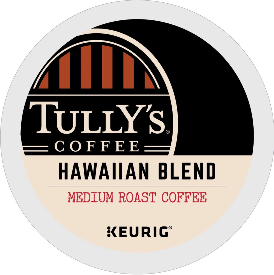 Tully's Coffee Hawaiian Blend K-Cups, Medium Roast Coffee, 96 Count