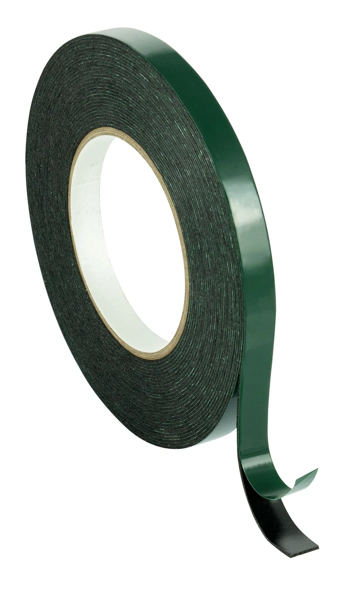Poppstar 1x cinta de espuma de doble cara (10m x 9mm x 1mm), negra