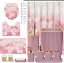 Bathroom Set - 26PC Bathroom Set with Shower Curtain and Rugs, Bathroom Accessor