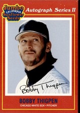 Bobby Thigpen 1991 Jumbo California Sunflower Seeds #22 Chicago White Sox