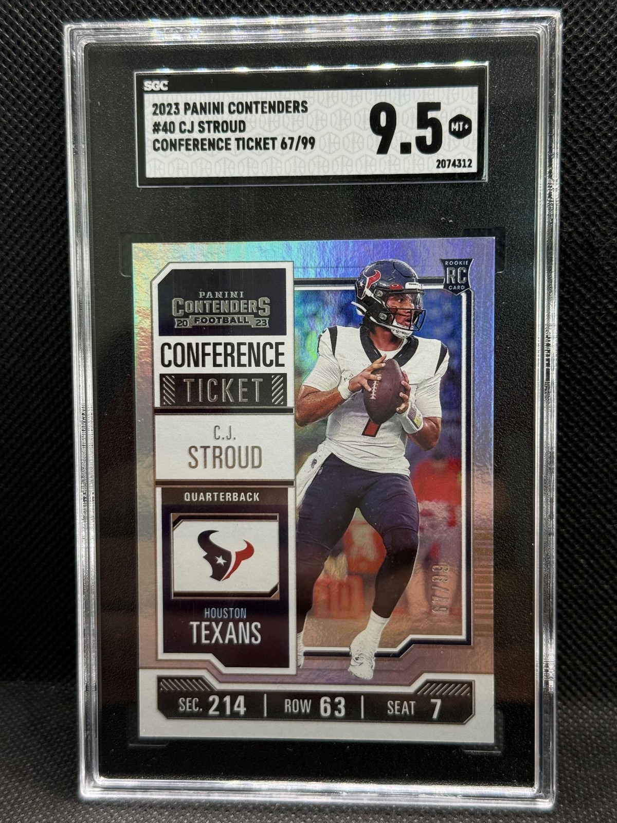 C.J. Stroud 2023 Contenders #40 Conference Ticket Rookie /99 SGC 9.5 Texans