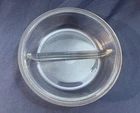 Vintage Pyrex Divided  Glass Round Bake Dish ~ Bowl 10”x2.5”