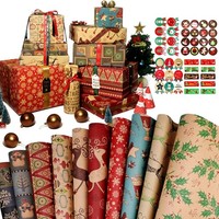 Kraftpapier Weihnachtsgeschenkpapier-Set 15 Blatt Recycling