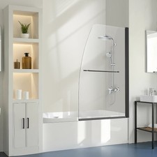 Frameless Bathtub Shower Door, 34 in. W x 55 in. H, HalfShowerDoor for Bathtub