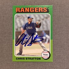 CHRIS STRATTON Signed Autographed 2024 Topps Heritage Baseball Card Rangers #430