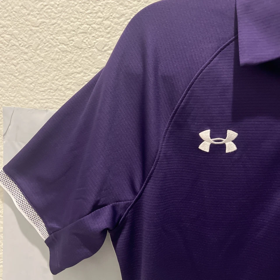 Nuevo Polo Hombre Under Armour Púrpura Calce Suelto HeatGear Talla Pequeña Rival Foto 4 de 4