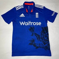 Adidas England Cricket 2015 Jersey Shirt Trikot Kit Top Size M Blue