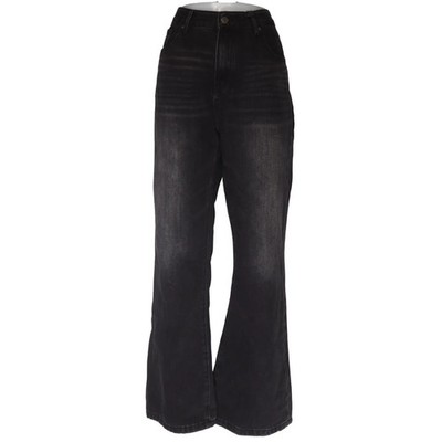Hesntls, Jeans, Größe: 36, Schwarz, Einfarbig, Denim, Damen #9sR