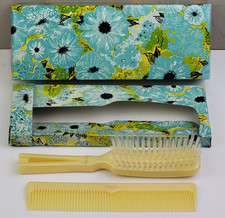 Vintage NOS Stanley No. 4051 Ivory-Colored "Lady Commander" Hairbrush Comb Set