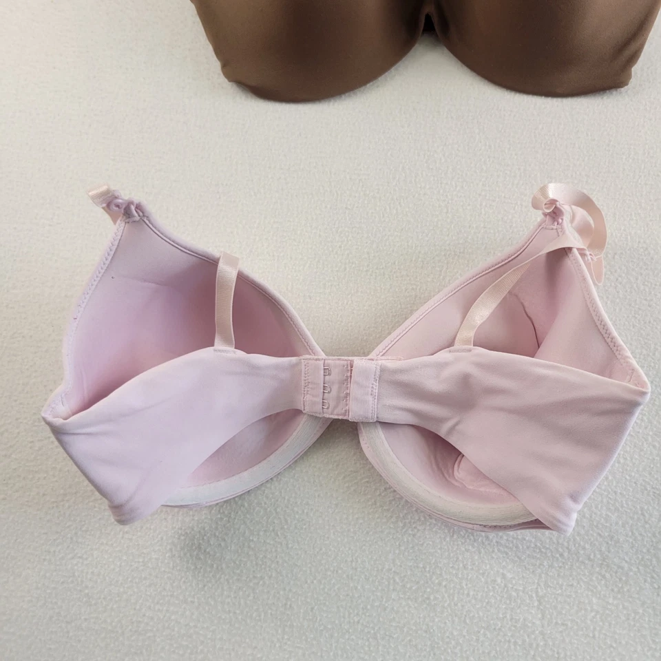 Lote de 3 sujetadores Demi Barely There para mujer con aros cierre trasero 36D rosa marrón tostado Foto 3 de 4