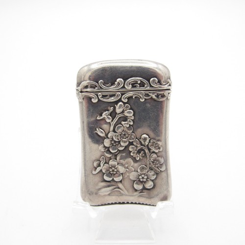 Antique Whiting Co. Cherry Blossom Pattern Sterling Match Safe, Matchsafe, Vesta