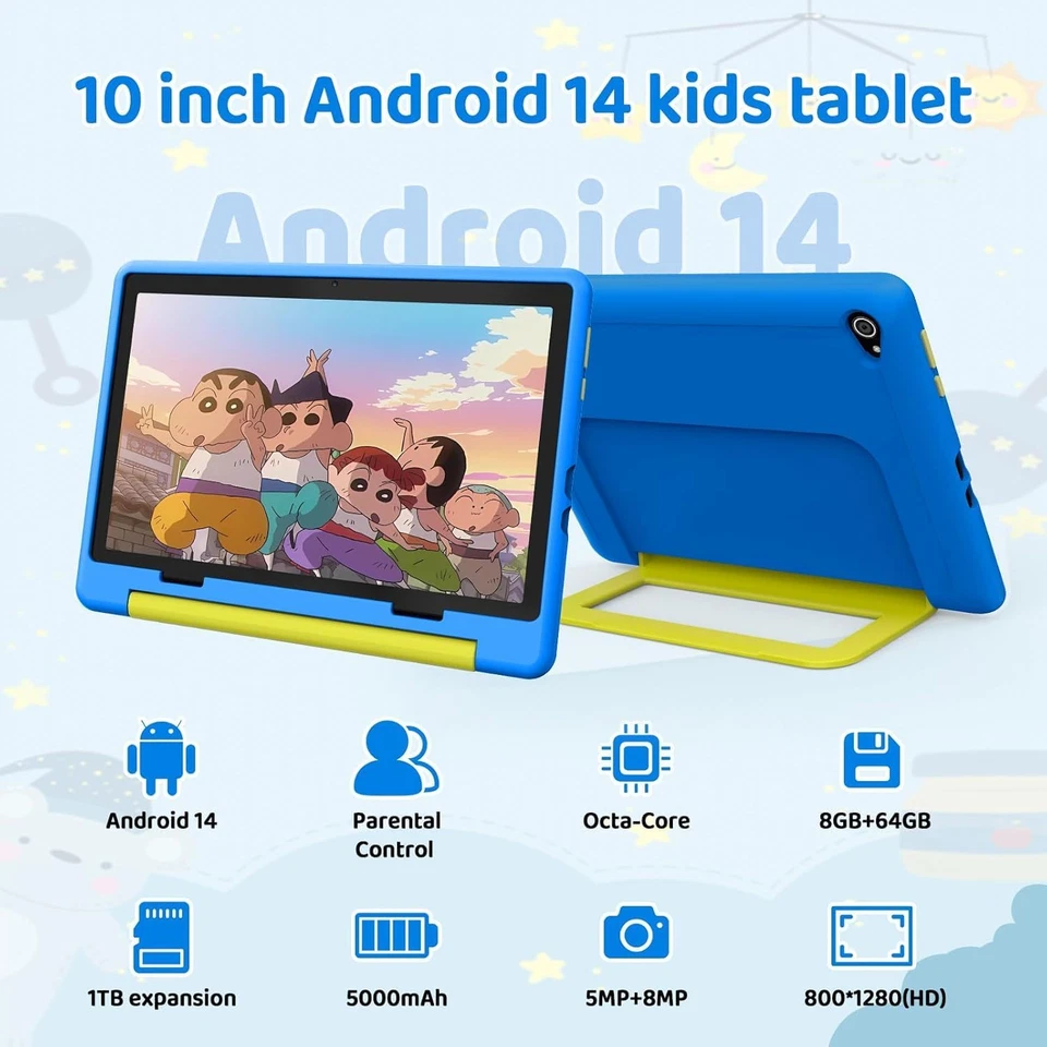 Tablet para Niños 10 Pulgadas, Tablet Infantil Android 14 Octa-Core, 8GB RAM 64G - Imagen 2 de 4