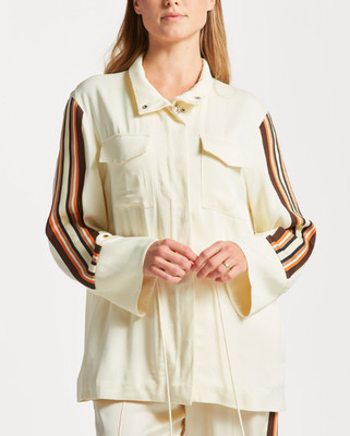 GANT jacket ecru striped size S women's blazer cardigan 100% viscose 477017