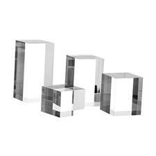 Clear Polished Acrylic Cube Cylinder Round Photo Props, Transparent Cube