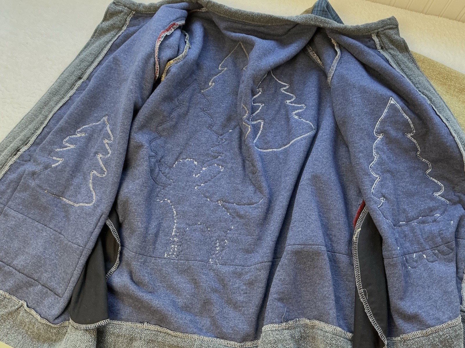 Handmade Patchwork Quilted Lined Trees Moose Bear… - image 12