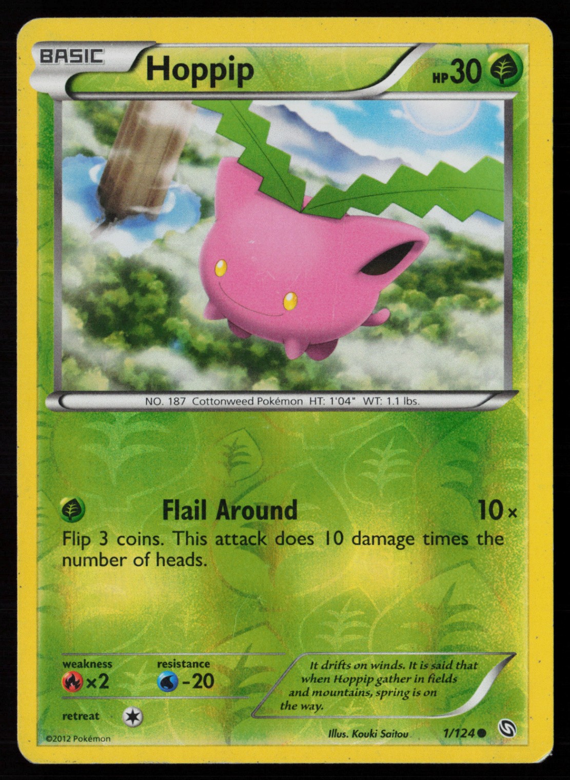 Hoppip 1/124 Reverse Holofoil Pokemon TCG Dragons Exalted LP