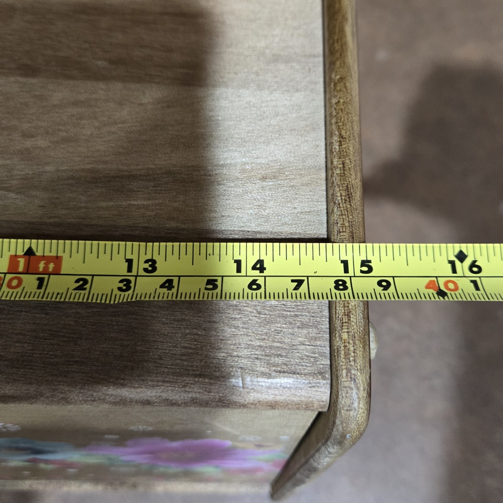 Pioneer Woman Breezy Blossom Brown Acacia Wooden Bread Box Kitchen Cottagecore 