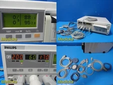 2004 Philips M1350B Series 50XM Maternal Fetal Monitor W/ Leads & Trans ~ 26141