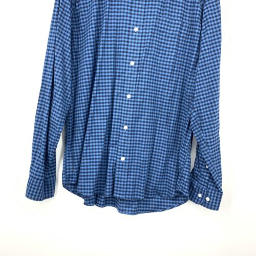 LL Bean Herren Large Hemd Button Down Oberteil leicht tailliert blau kariert Stretch - Bild 4 von 9