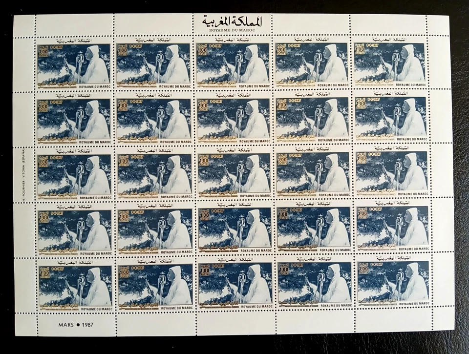MOROCCO ( 2 ) 1987 FULL MNH COMPLETE SHEETS TOTAL 50 MNH STAMPS - Image 3 of 3