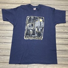 Vintage Historical Chicago T Shirt Men’s Size XL Single Stitch Made in USA Blue
