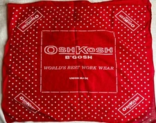 VTG OSH KOSH BGOSH WORK WEAR BLUE DOT PRINT SQUARE BANDANA HANKIE NECK SCARF