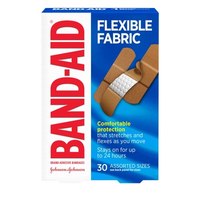 Johnson&Johnson band-aid adhesive bandages flexible fabric assorted - 30 ct (381370044307)
