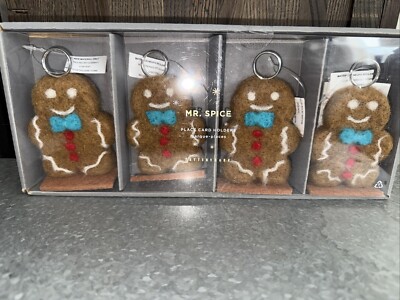 Pottery Barn Mr Spice Gingerbread Place Card Holders Set Of 4 