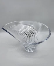 Vintage Louise Kennedy Tipperary Large Cut Crystal Bowl Aurora Abstract MCM
