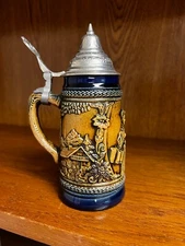 Original West Germany Gerzit Gerz Mini Beer Stein w/Lid 7" Tall