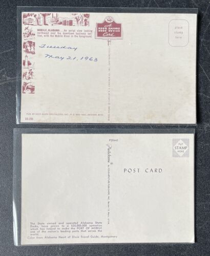 Lote postal recuerdo postal vintage vista aérea móvil AL-Alabama - Imagen 2 de 3