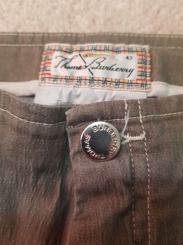Vintage Thomas Burberry Women's stretchy Khaki capri Denim jeans 42 UK size 10 - Picture 5 of 9