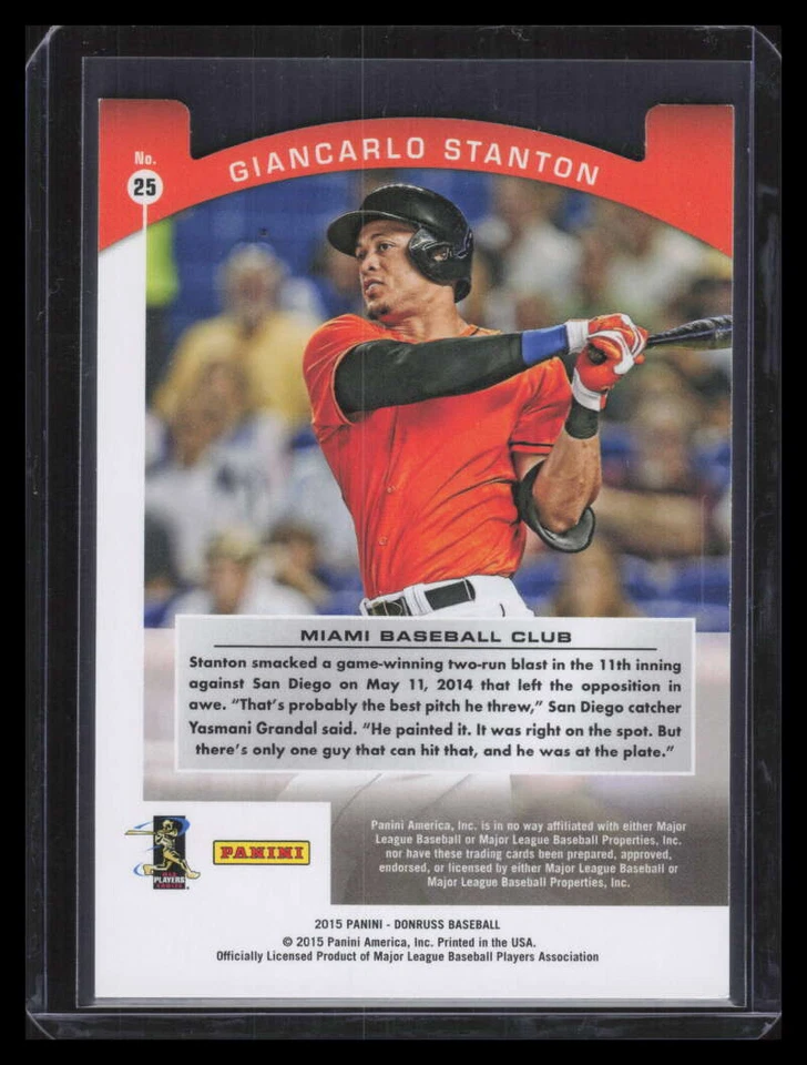 2015 Donruss Preferred Cut to the Chase Red 25 Giancarlo Stanton 7/10 - Image 2 of 2