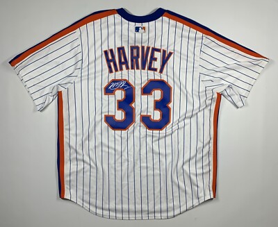 New York Mets Matt Harvey Signed Throwback Majestic Cool Base Jersey Size  XL