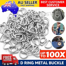 50-100Pcs D Ring Metal Buckle D-rings 25MM Strap Loop Webbing Strapping Ring AU