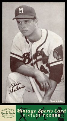 1962 Exhibits - Eddie Mathews - ''Stat Back - Tape'' Milwaukee Braves