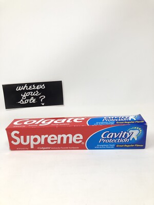 Supreme Colgate Toothpaste White Red Box Logo New FW20