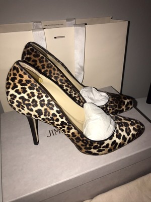 leopard calf hair heels