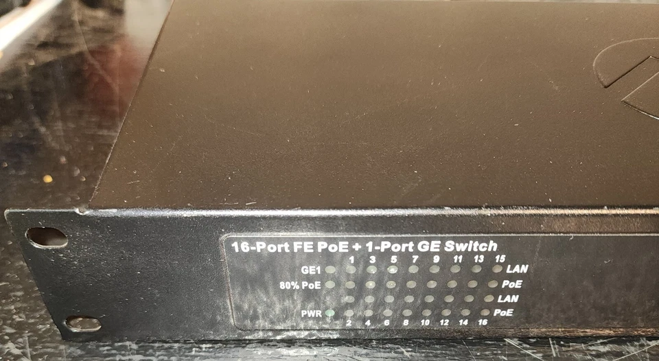 BV-SW1601I 16-Port FE POE + 1-Port GE Switch Network Ethernet Switch works used - Image 3 of 4