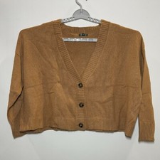 Women's Slouchy Button-Front Cropped Cardigan - Wild Fable Light Brown XL