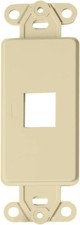 1-Port Decora Style Keystone Jack Wall Plate Insert Single Hole - Ivory