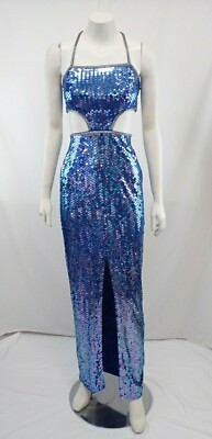 Peak Evenings Blue Sequin Dress Size 2 #PD129 | eBay Peak Evenings Blue Sequin Dress Size 2 #PD129 | eBay