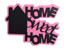 Home Sweet Home Cardstock Words with Backgrounds Die Cuts Scrapbook 6 PCS