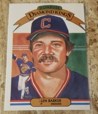 1982 Donruss Diamond Kings Len Barker Error Baseball Card Miscut