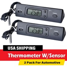 2pack Car Auto In-outdoor Thermometer Wsensor For Automotive Ac Lcd Display